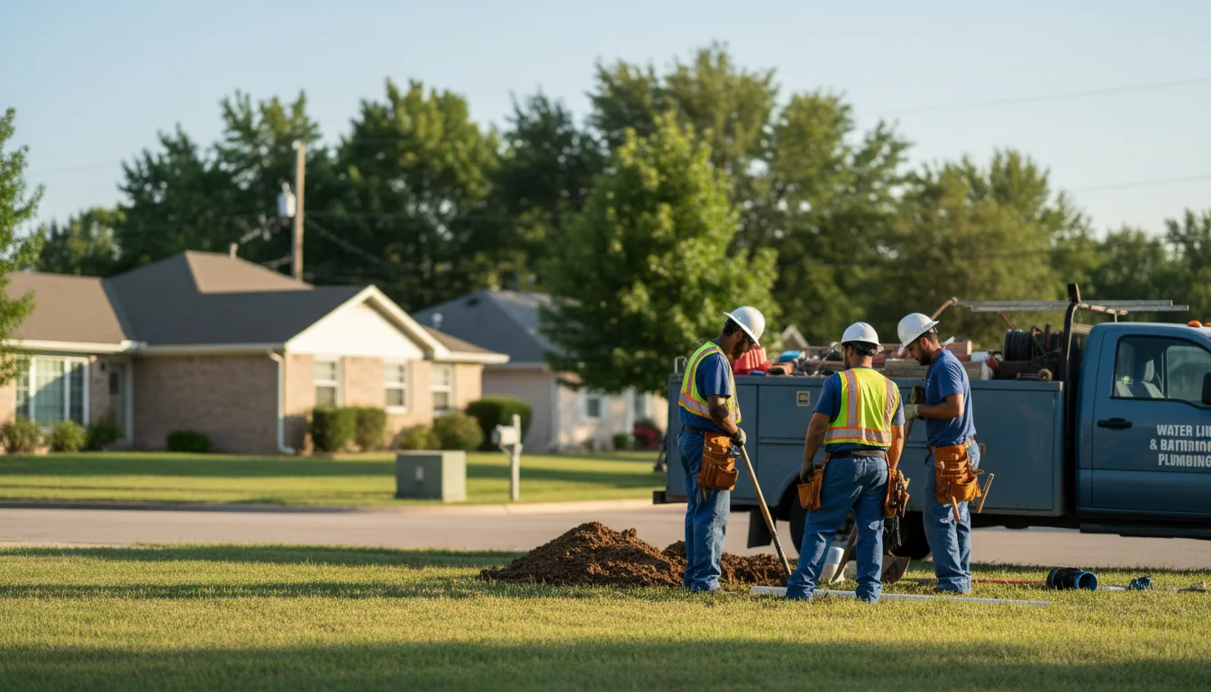 Residential water line and bathroom plumbing service in Burket, IN